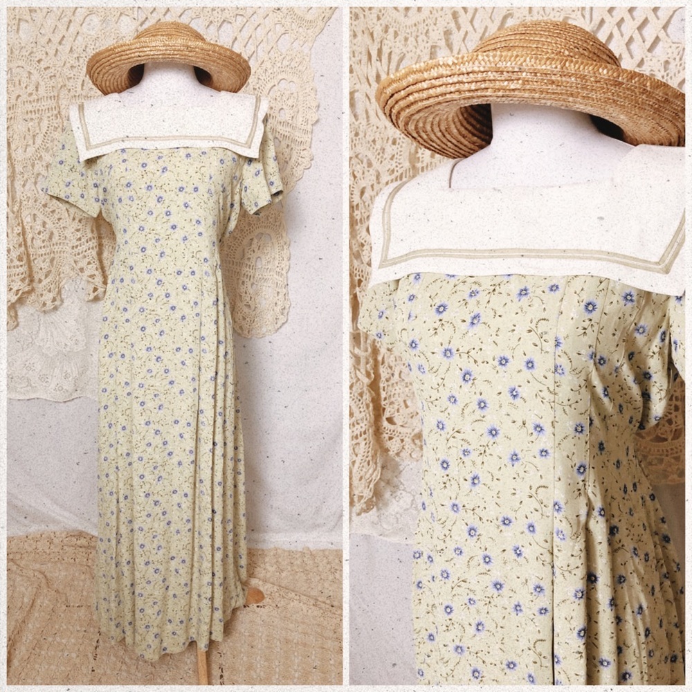 VNTG | pale green floral dress